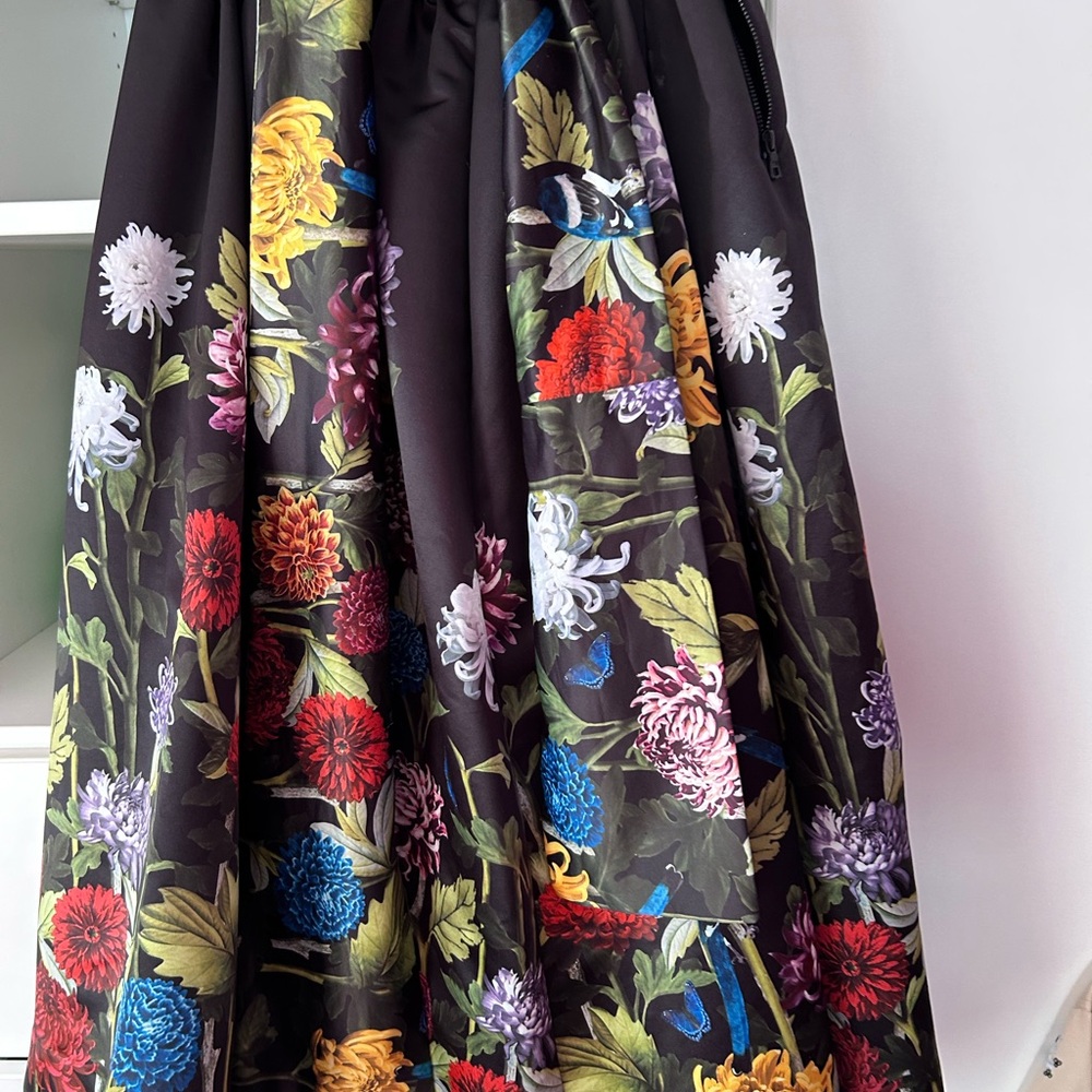 Alice + Olivia Multicolor Floral A-Line Skirt
